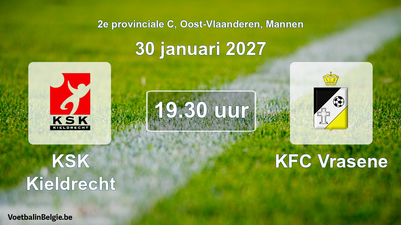 Geplande wedstrijd mannenvoetbal: KSK Kieldrecht - KFC Vrasene (30 januari 2027)