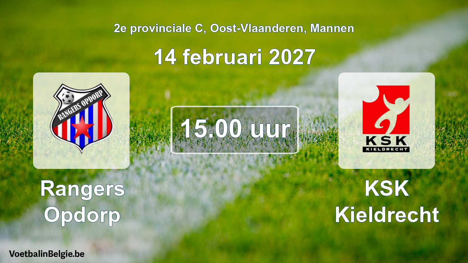 Geplande wedstrijd mannenvoetbal: Rangers Opdorp - KSK Kieldrecht (14 februari 2027)