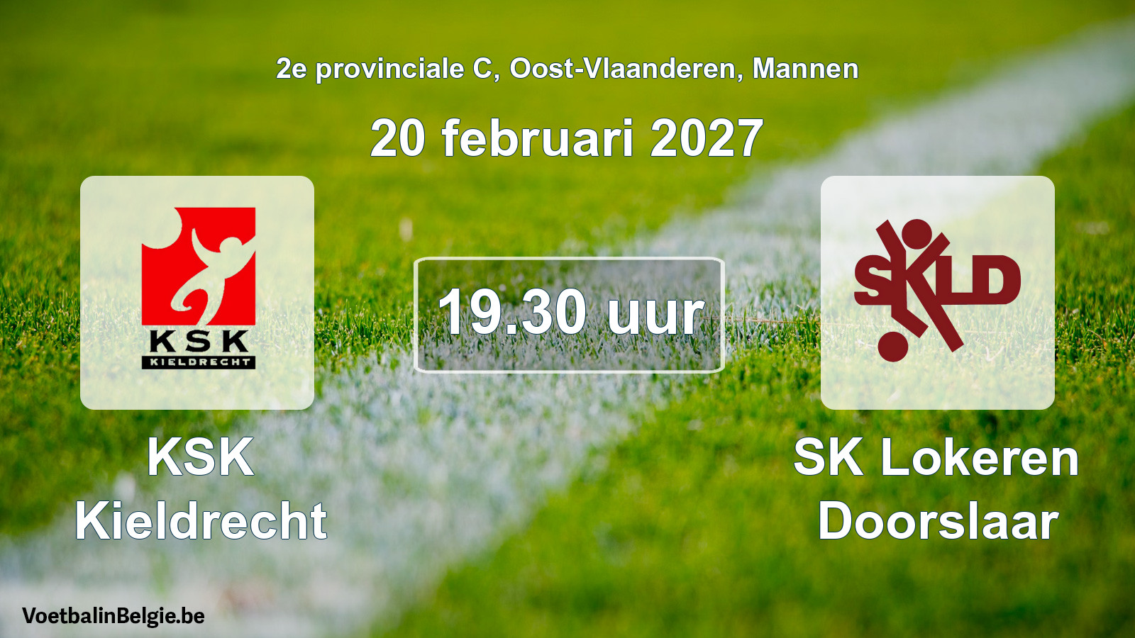Geplande wedstrijd mannenvoetbal: KSK Kieldrecht - SK Lokeren Doorslaar (20 februari 2027)