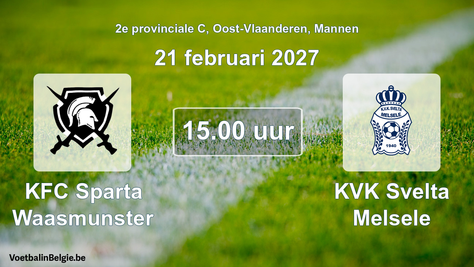 Geplande wedstrijd mannenvoetbal: KFC Sparta Waasmunster - KVK Svelta Melsele (21 februari 2027)