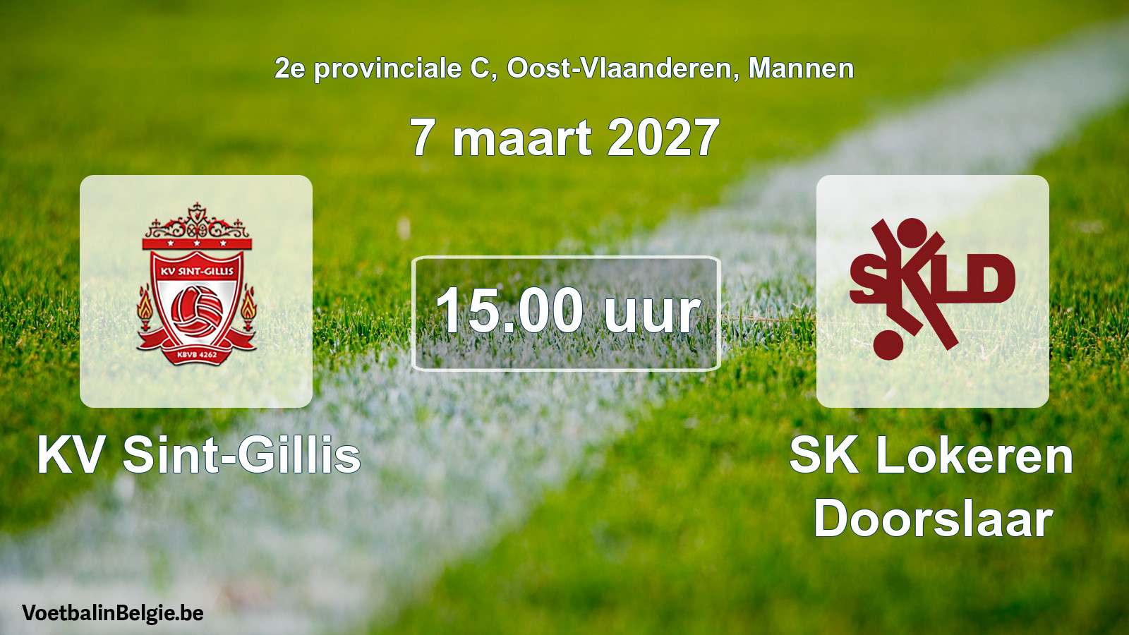Geplande wedstrijd mannenvoetbal: KV Sint-Gillis - SK Lokeren Doorslaar (7 maart 2027)