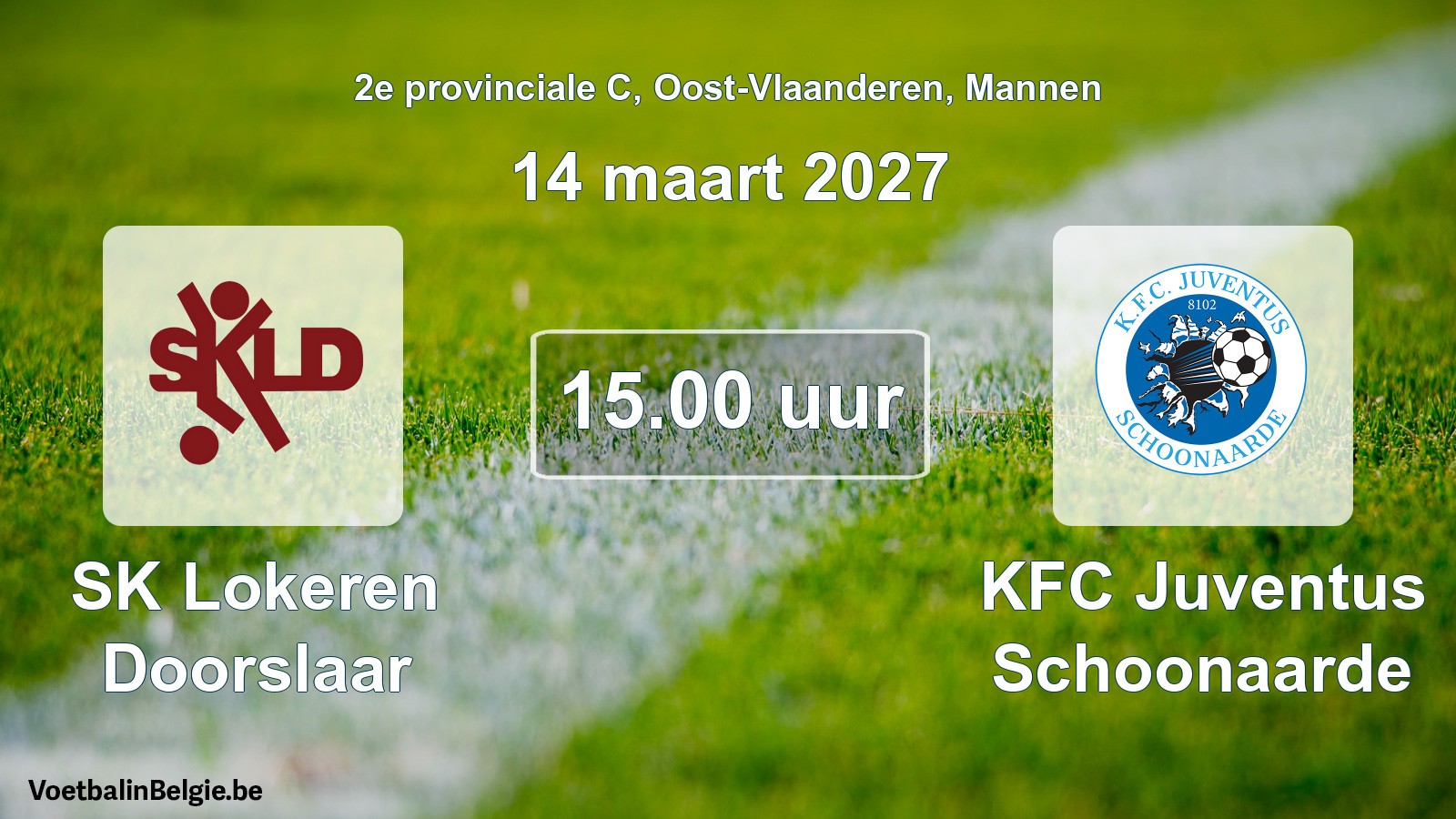 Geplande wedstrijd mannenvoetbal: SK Lokeren Doorslaar - KFC Juventus Schoonaarde (14 maart 2027)