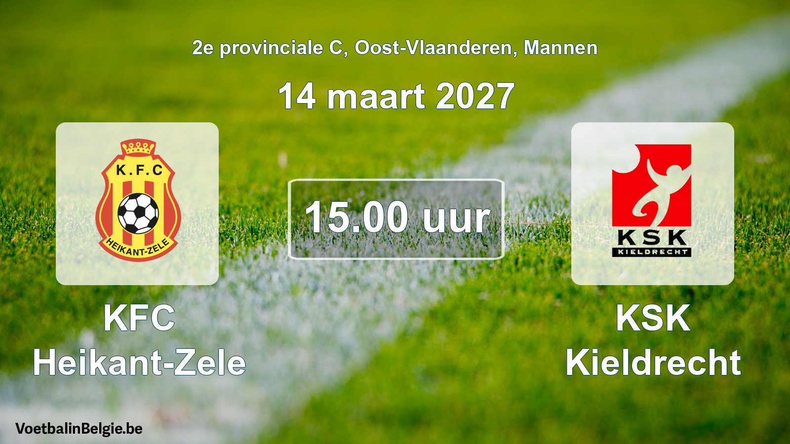 Geplande wedstrijd mannenvoetbal: KFC Heikant-Zele - KSK Kieldrecht (14 maart 2027)