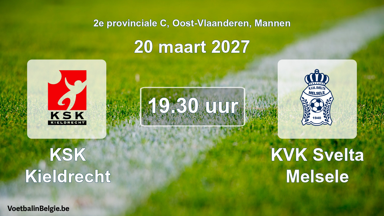 Geplande wedstrijd mannenvoetbal: KSK Kieldrecht - KVK Svelta Melsele (20 maart 2027)