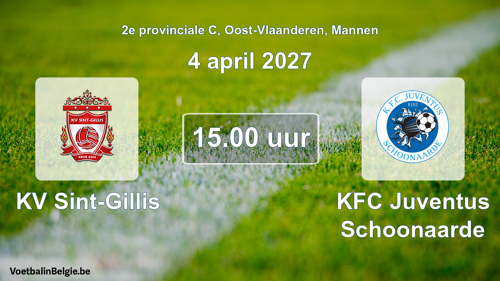 Geplande wedstrijd mannenvoetbal: KV Sint-Gillis - KFC Juventus Schoonaarde (4 april 2027)