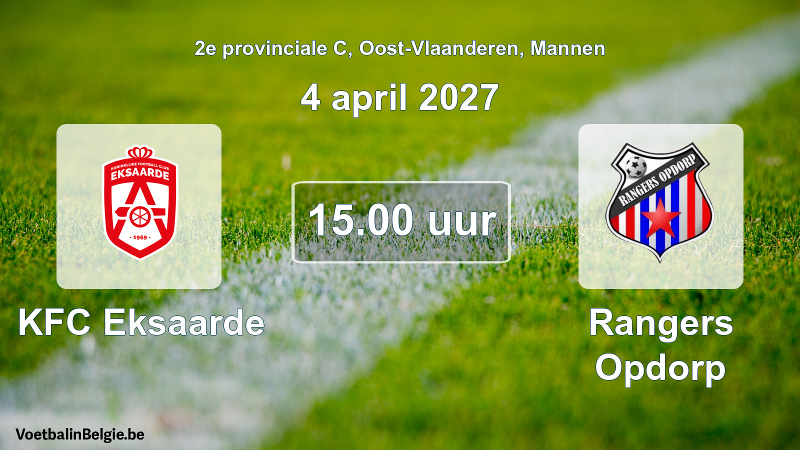 Geplande wedstrijd mannenvoetbal: KFC Eksaarde - Rangers Opdorp (4 april 2027)
