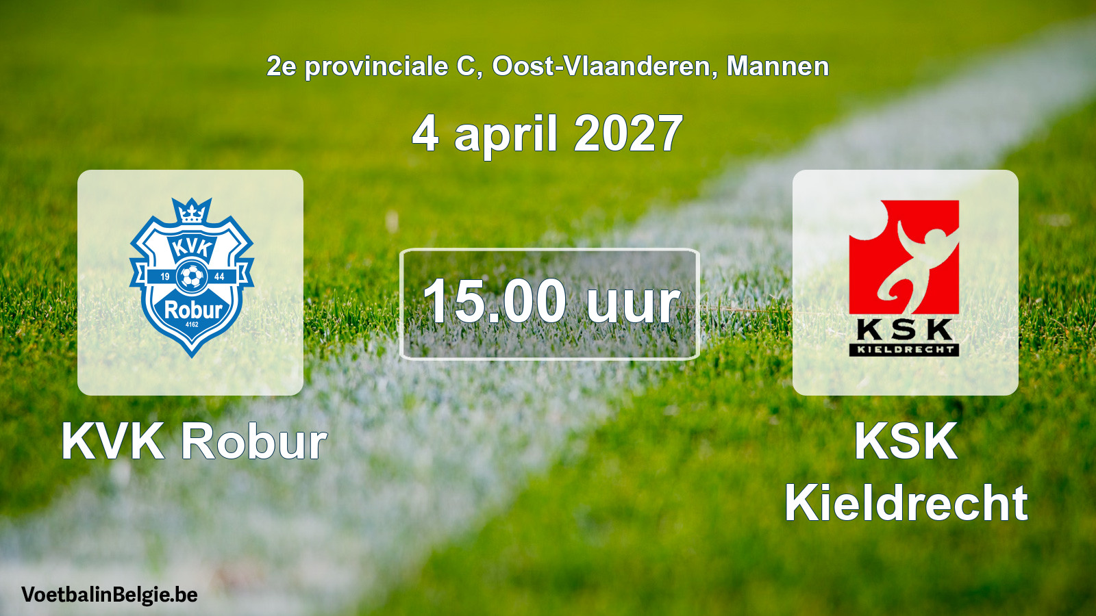 Geplande wedstrijd mannenvoetbal: KVK Robur - KSK Kieldrecht (4 april 2027)
