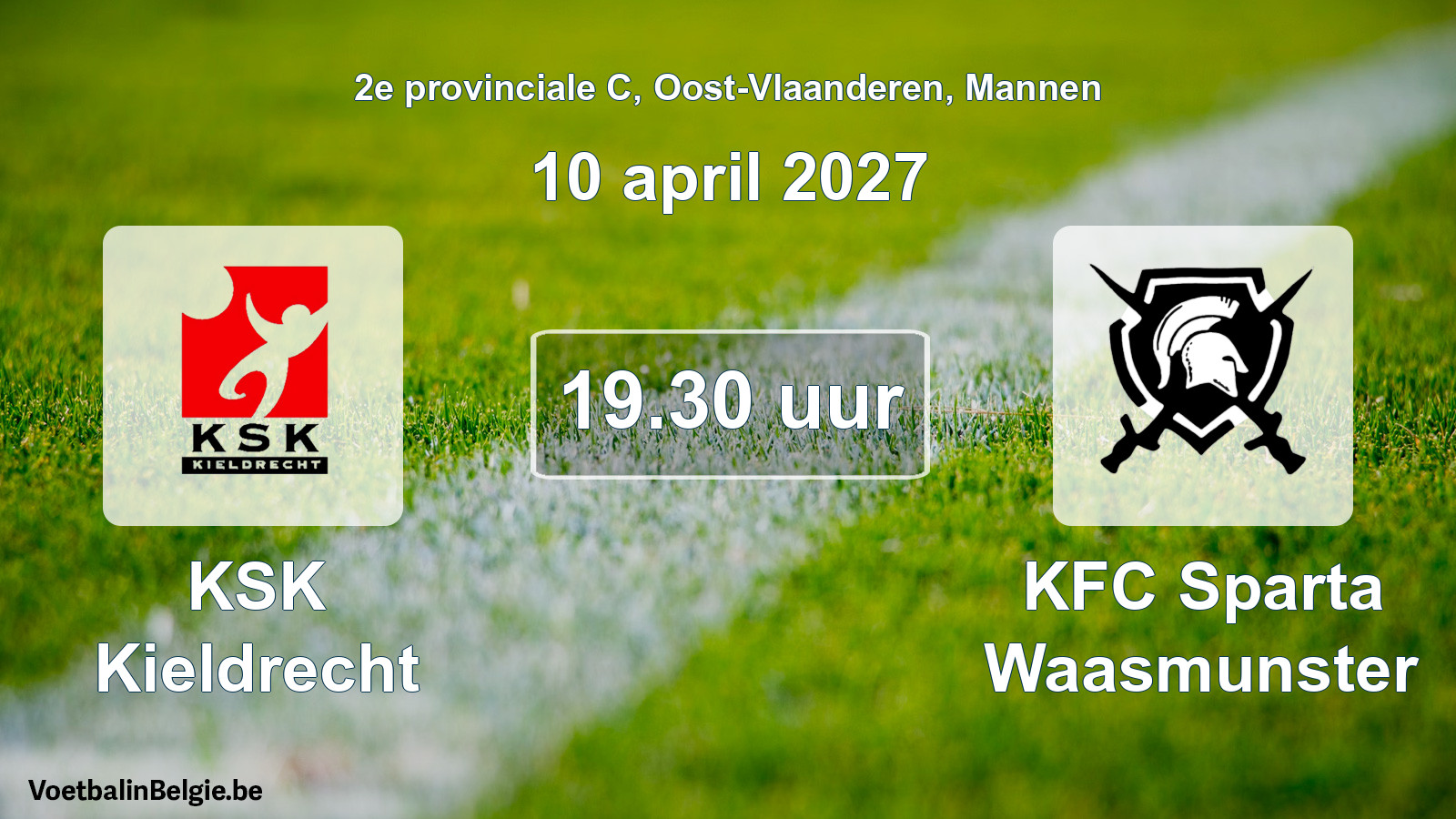 Geplande wedstrijd mannenvoetbal: KSK Kieldrecht - KFC Sparta Waasmunster (10 april 2027)