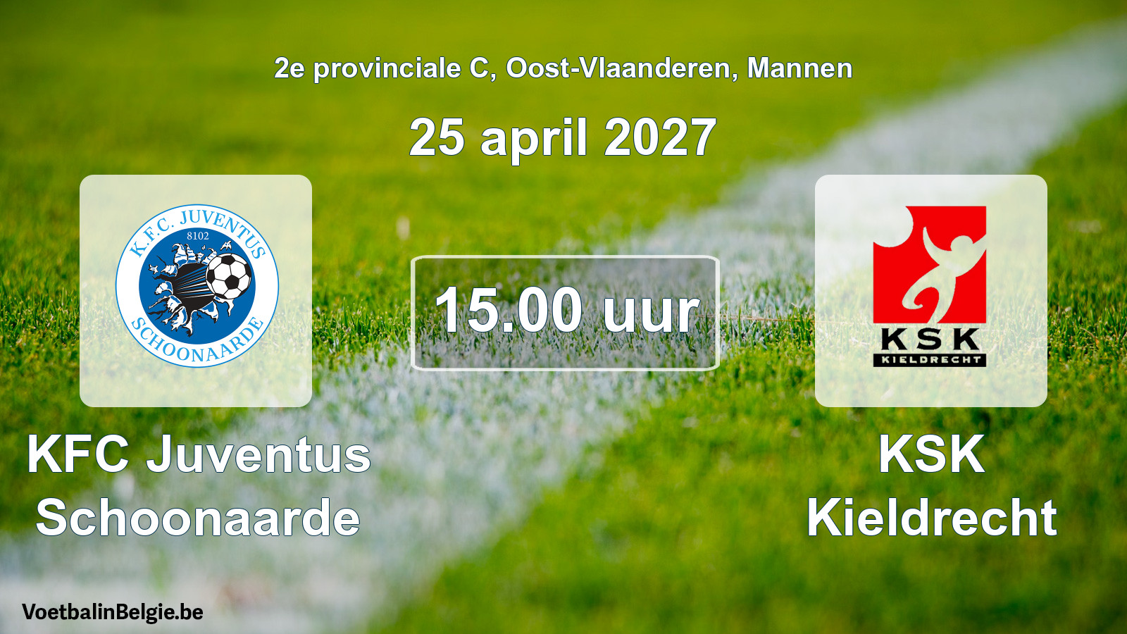 Geplande wedstrijd mannenvoetbal: KFC Juventus Schoonaarde - KSK Kieldrecht (25 april 2027)