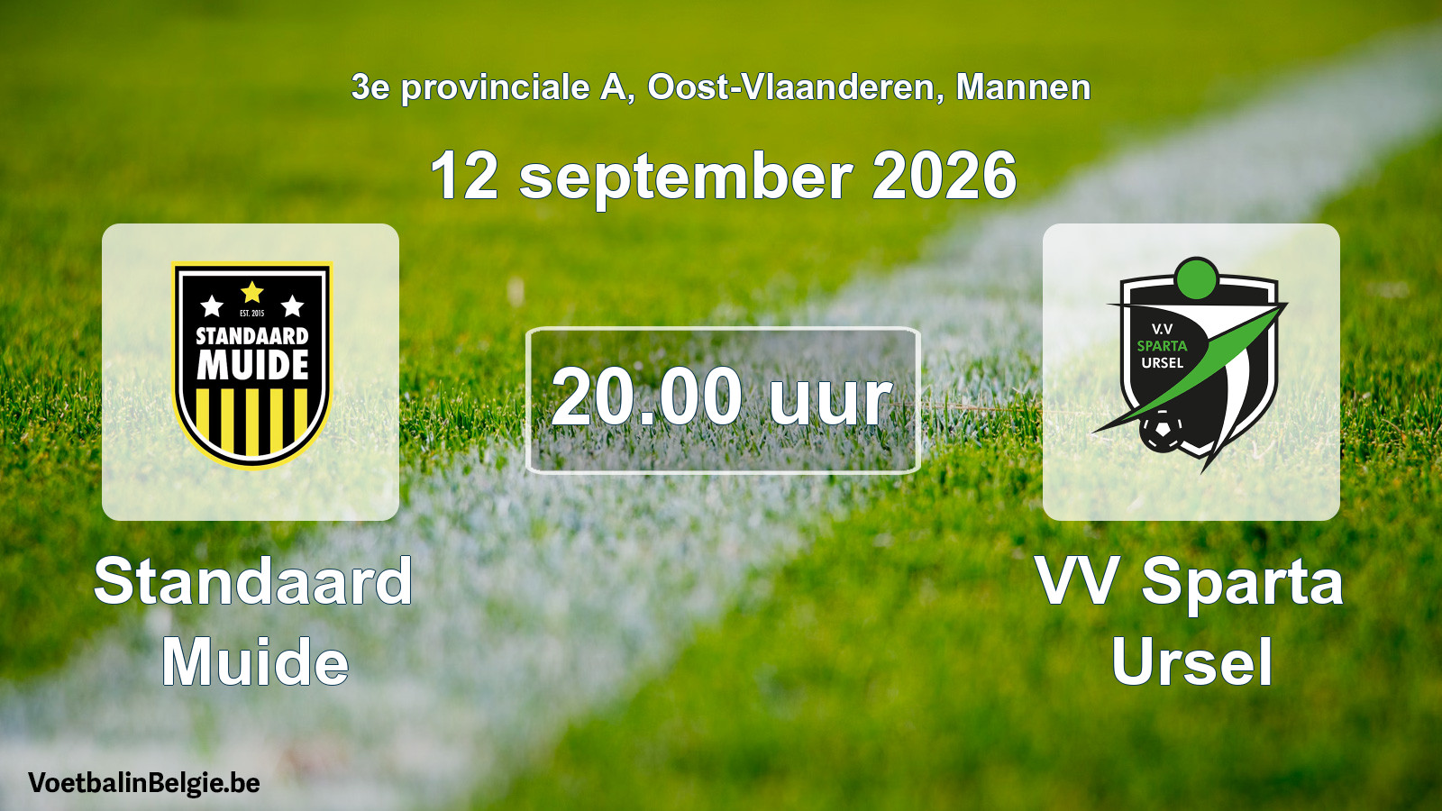 Geplande wedstrijd mannenvoetbal: Standaard Muide - VV Sparta Ursel (12 september 2026)