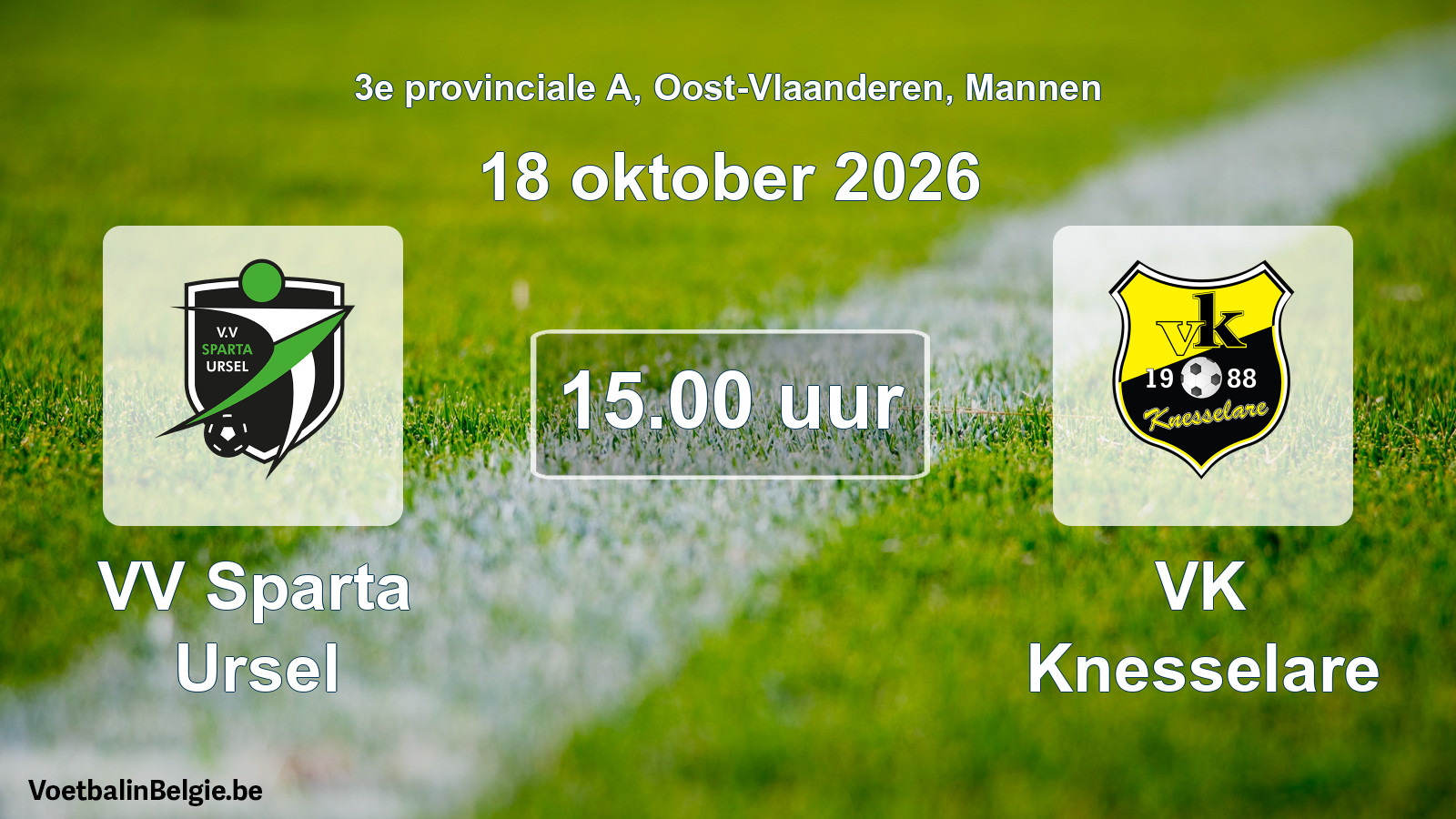 Geplande wedstrijd mannenvoetbal: VV Sparta Ursel - VK Knesselare (18 oktober 2026)
