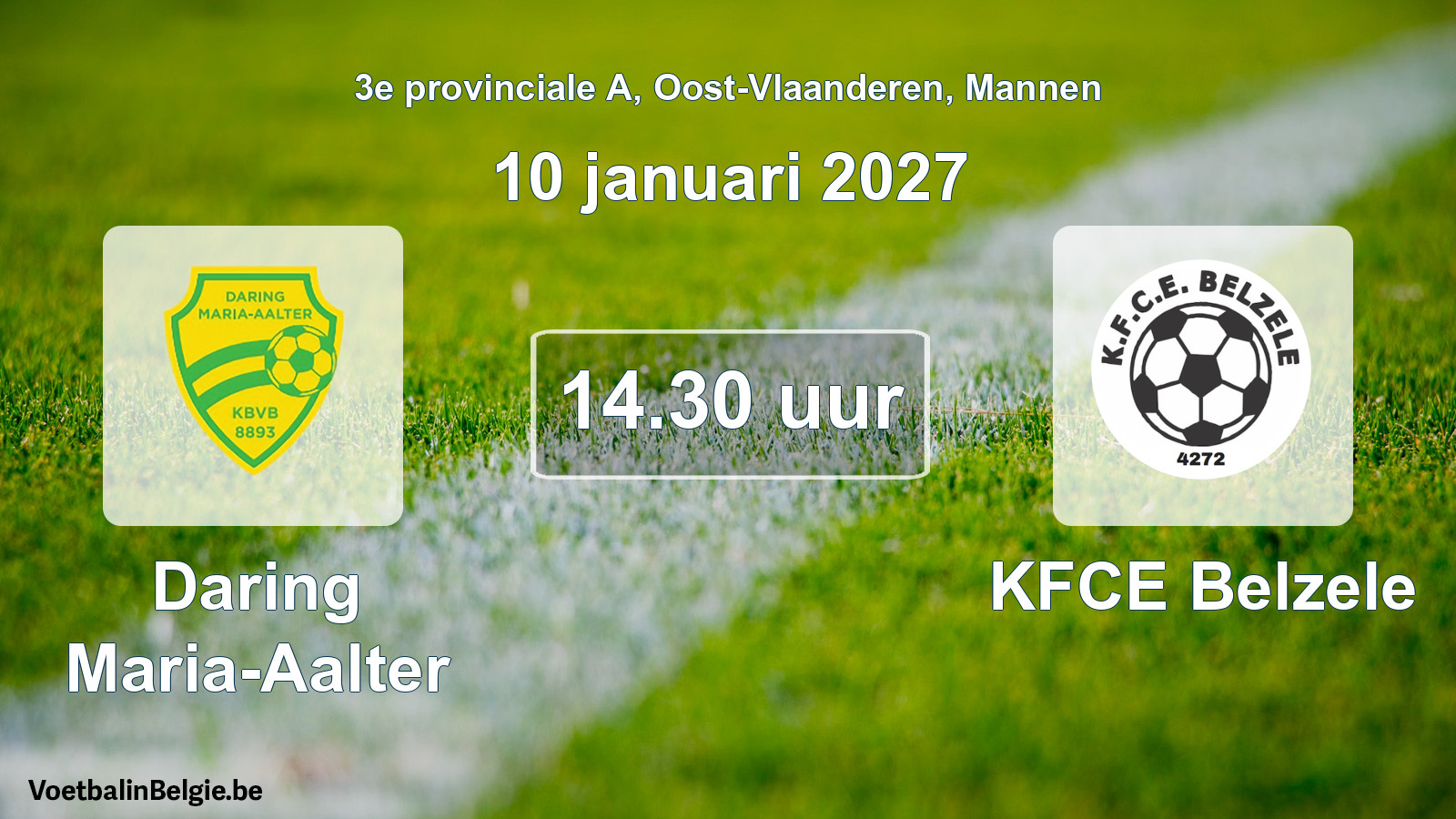 Geplande wedstrijd mannenvoetbal: Daring Maria-Aalter - KFCE Belzele (10 januari 2027)