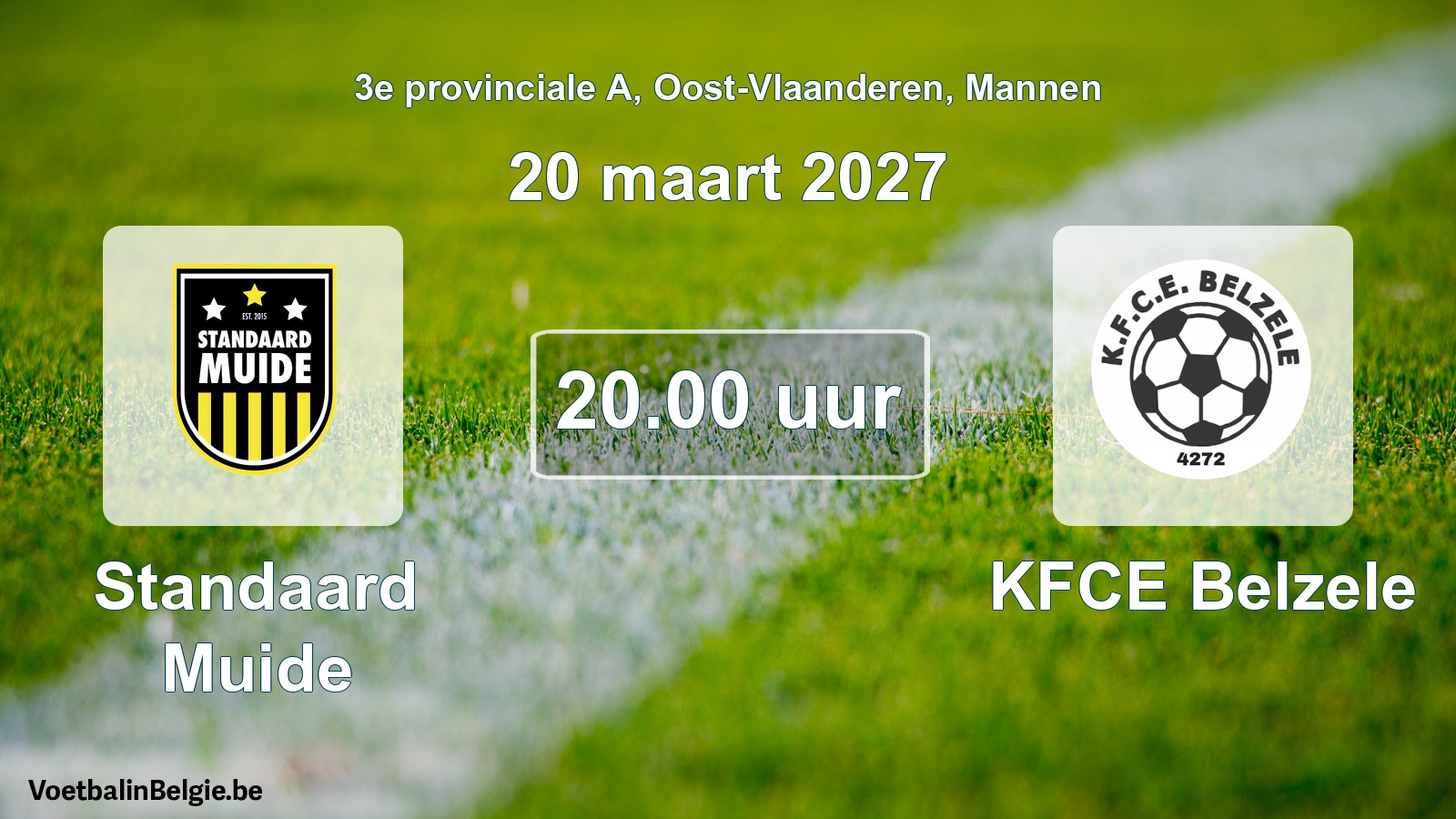 Geplande wedstrijd mannenvoetbal: Standaard Muide - KFCE Belzele (20 maart 2027)