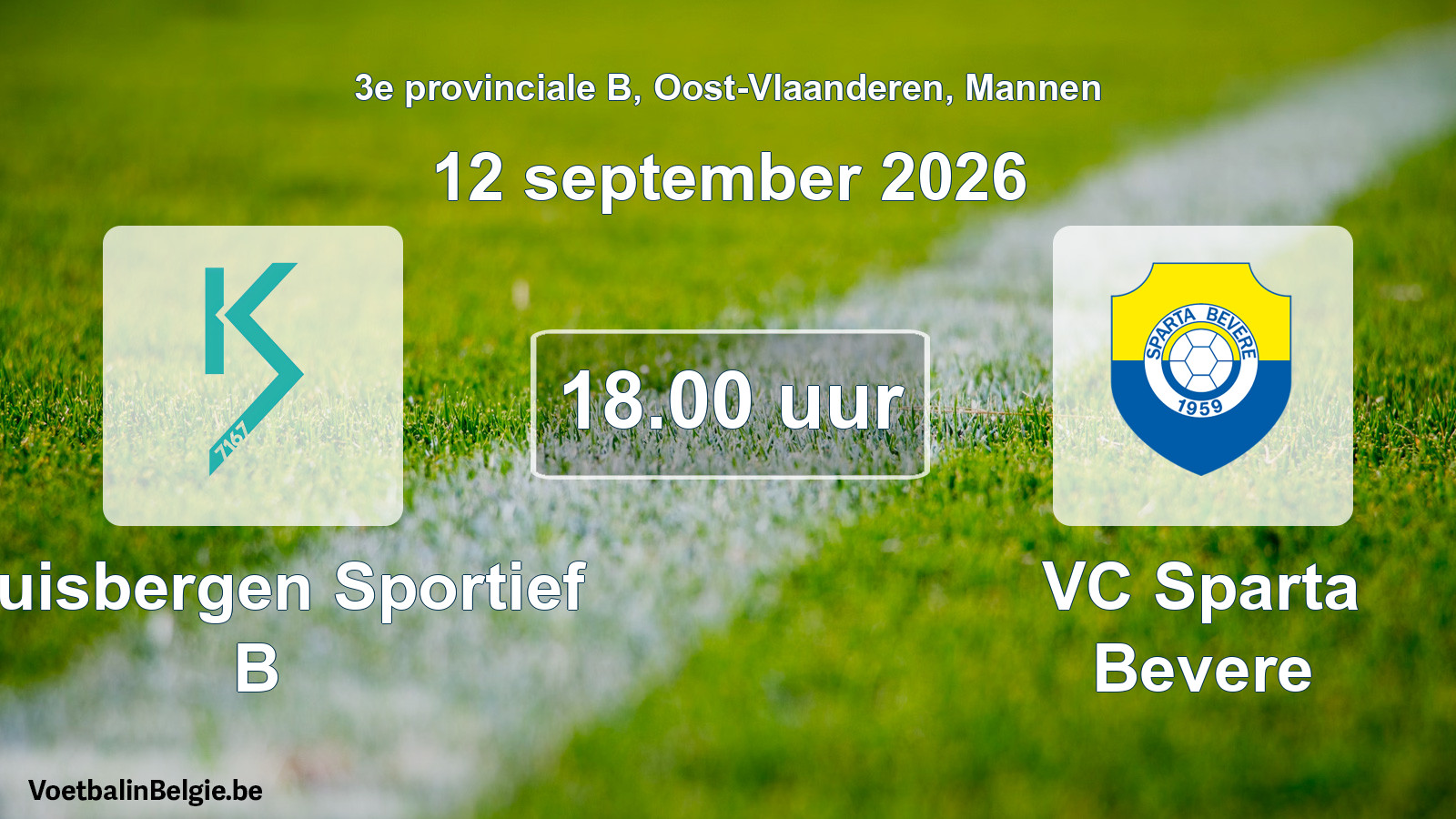 Geplantes Spiel männer-Fußball: Kluisbergen Sportief B - VC Sparta Bevere (12 September 2026)