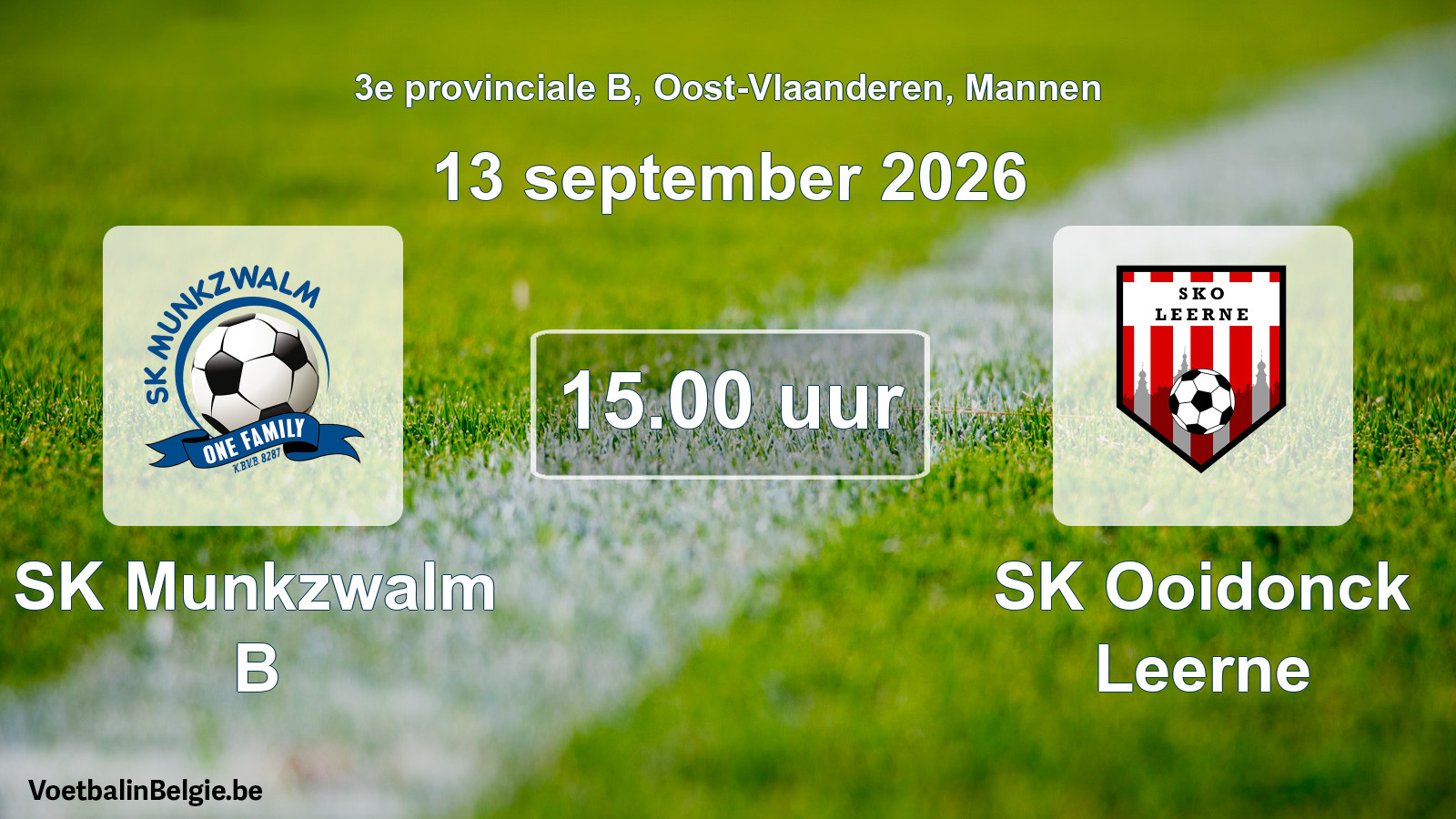 Geplantes Spiel männer-Fußball: SK Munkzwalm B - SK Ooidonck Leerne (13 September 2026)