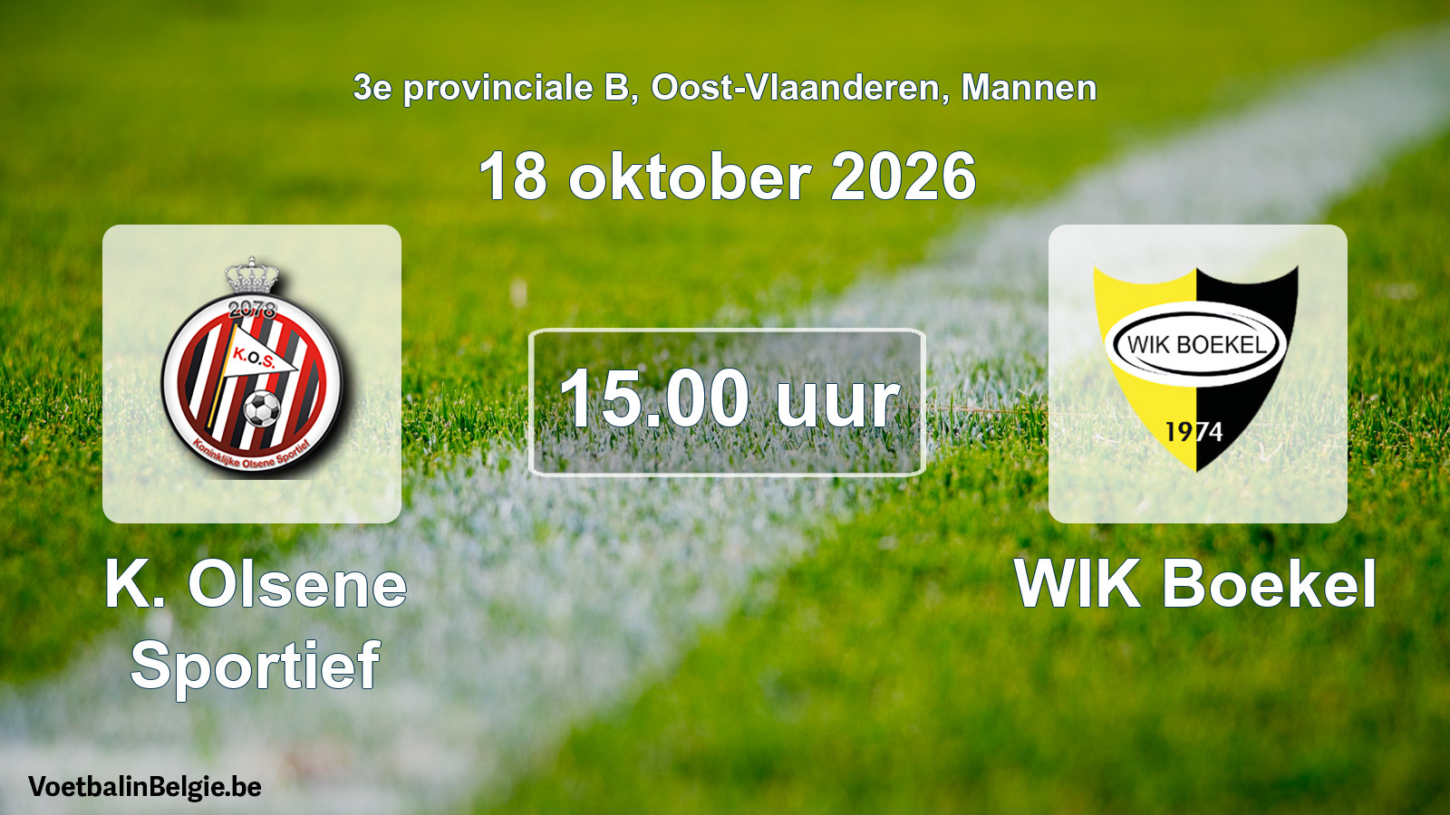 Geplande wedstrijd mannenvoetbal: K. Olsene Sportief - WIK Boekel (18 oktober 2026)