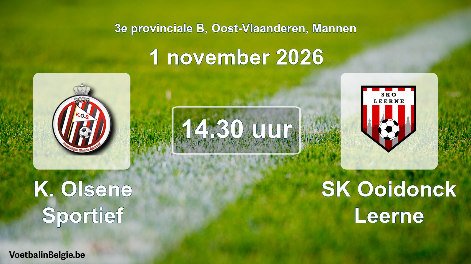 Geplande wedstrijd mannenvoetbal: K. Olsene Sportief - SK Ooidonck Leerne (1 november 2026)