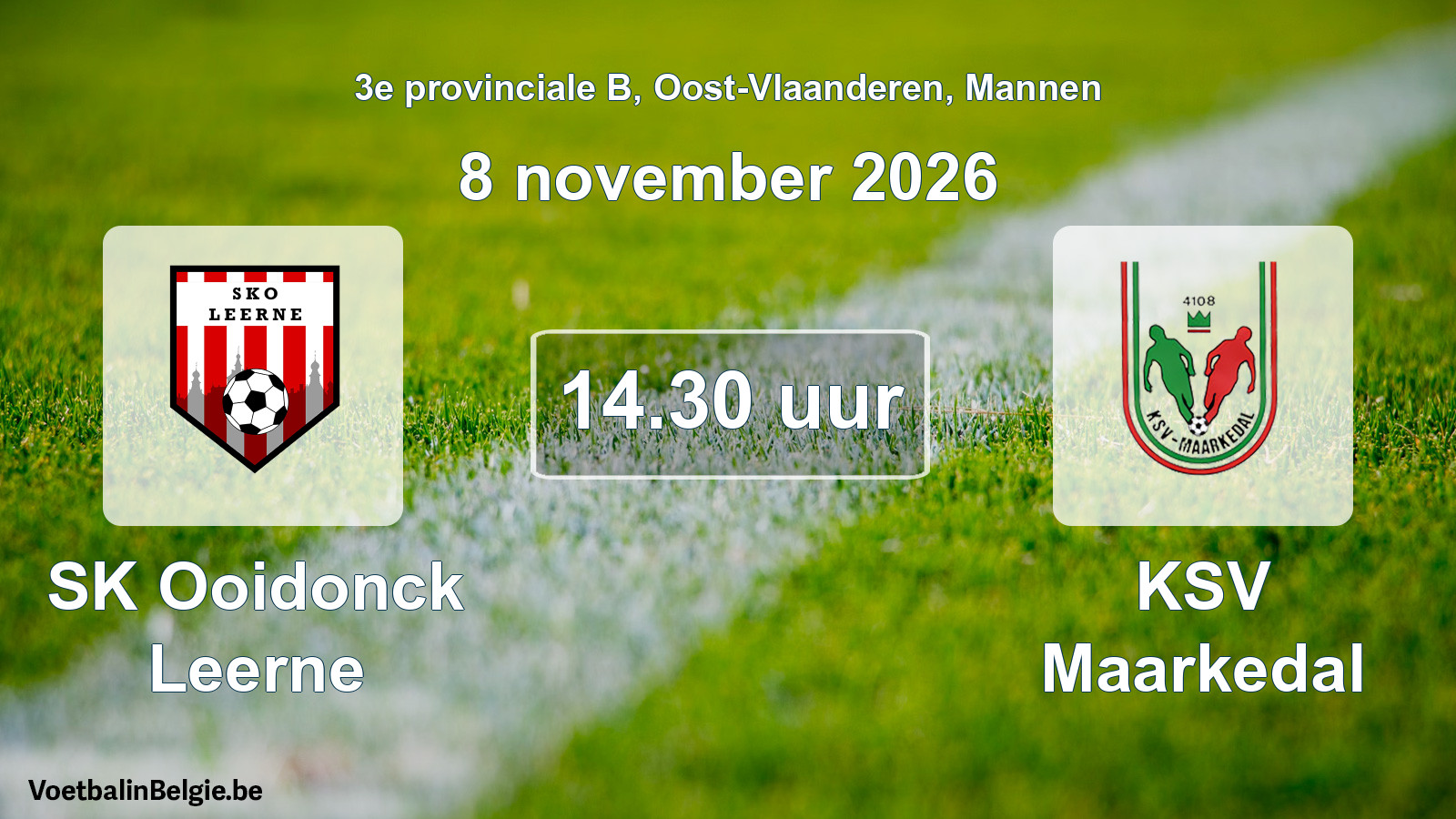 Geplande wedstrijd mannenvoetbal: SK Ooidonck Leerne - KSV Maarkedal (8 november 2026)
