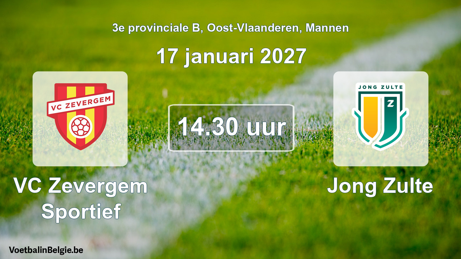 Geplande wedstrijd mannenvoetbal: VC Zevergem Sportief - Jong Zulte (17 januari 2027)