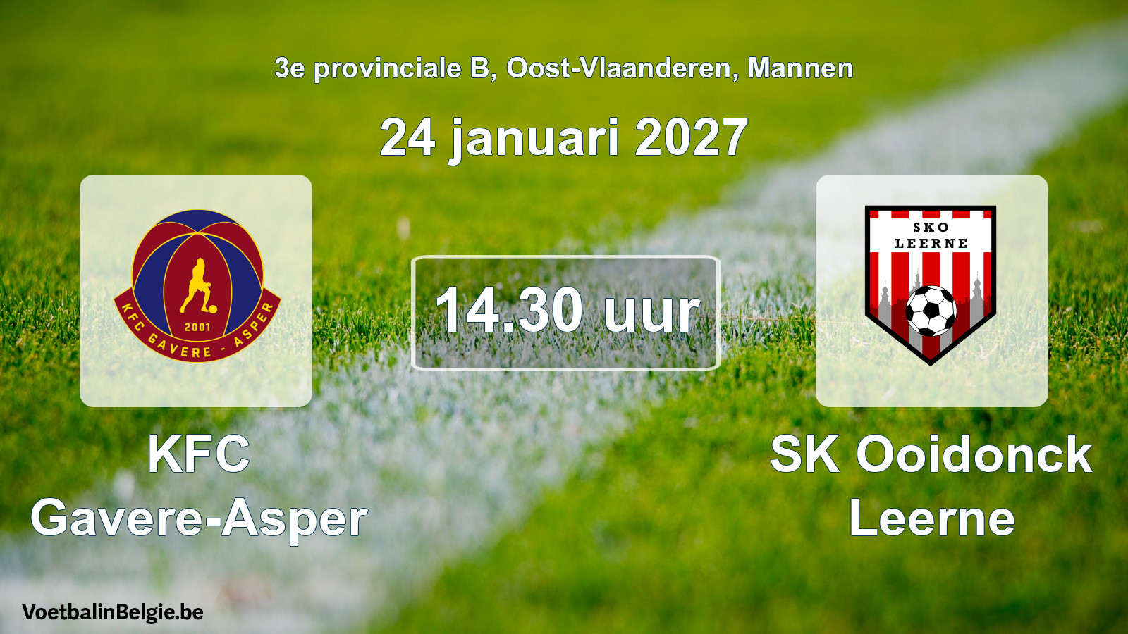 Geplande wedstrijd mannenvoetbal: KFC Gavere-Asper - SK Ooidonck Leerne (24 januari 2027)