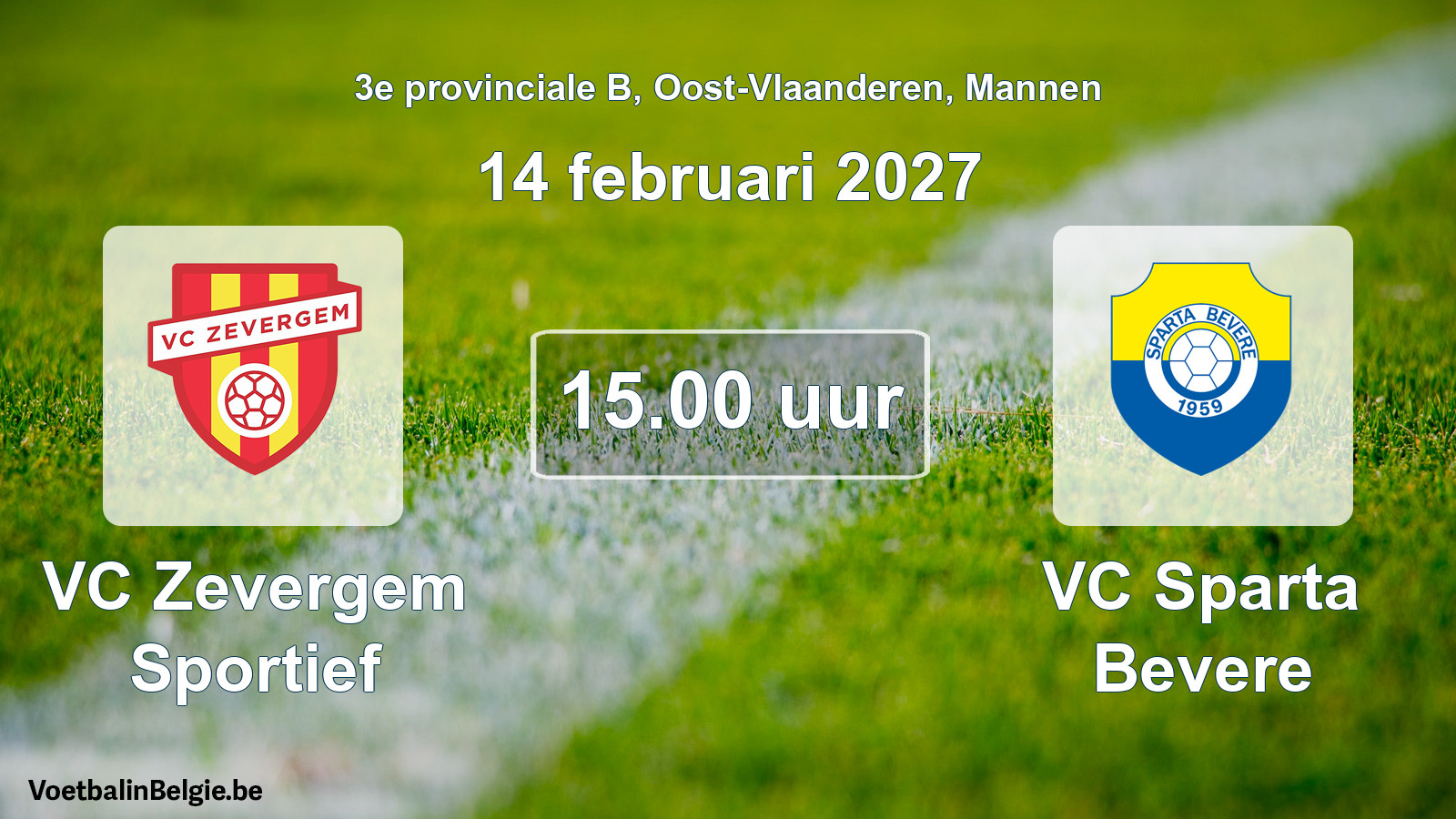 Geplande wedstrijd mannenvoetbal: VC Zevergem Sportief - VC Sparta Bevere (14 februari 2027)