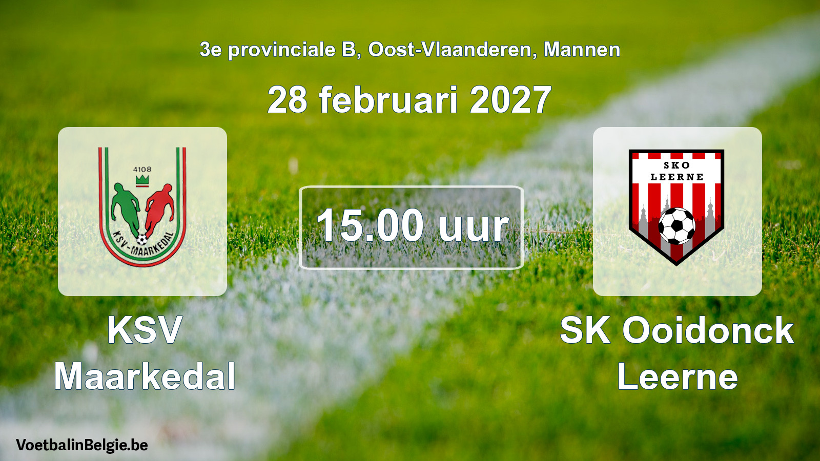 Geplande wedstrijd mannenvoetbal: KSV Maarkedal - SK Ooidonck Leerne (28 februari 2027)
