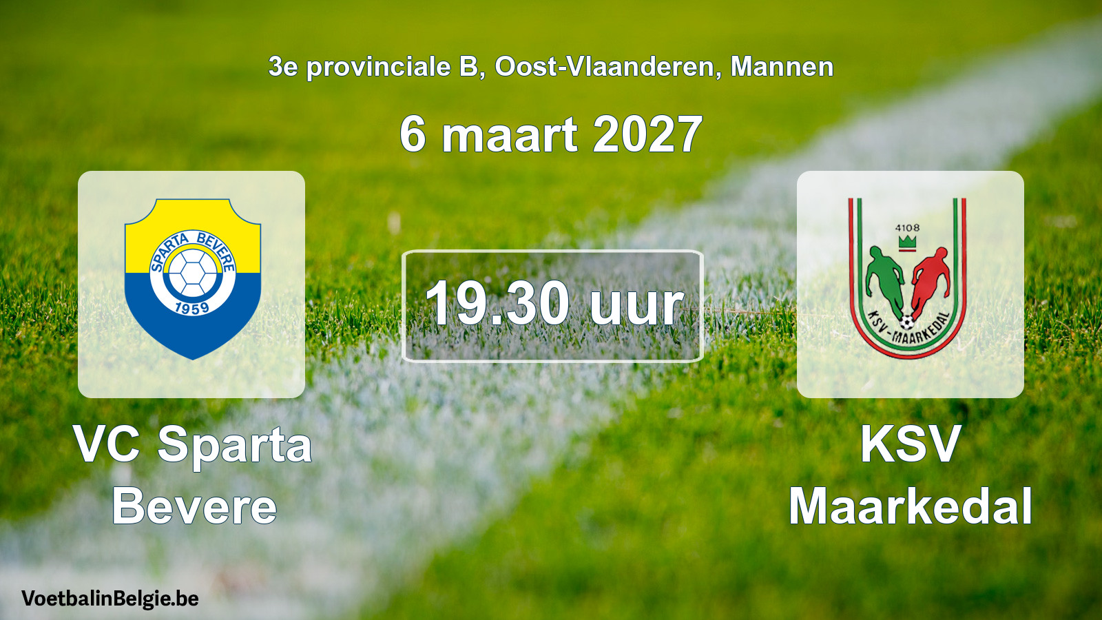 Geplande wedstrijd mannenvoetbal: VC Sparta Bevere - KSV Maarkedal (6 maart 2027)