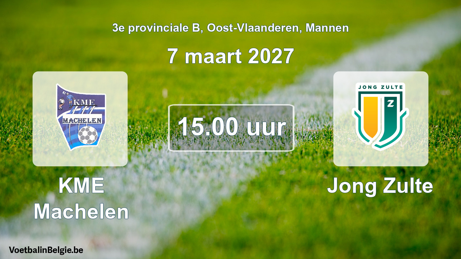 Geplande wedstrijd mannenvoetbal: KME Machelen - Jong Zulte (7 maart 2027)