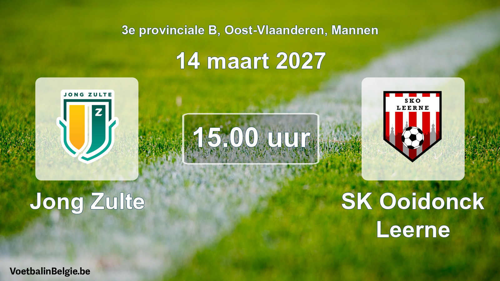 Geplande wedstrijd mannenvoetbal: Jong Zulte - SK Ooidonck Leerne (14 maart 2027)