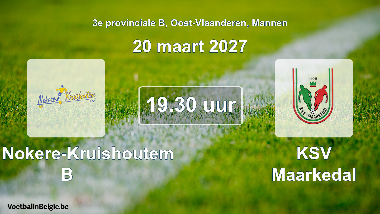 Geplande wedstrijd mannenvoetbal: KVC Nokere-Kruishoutem B - KSV Maarkedal (20 maart 2027)