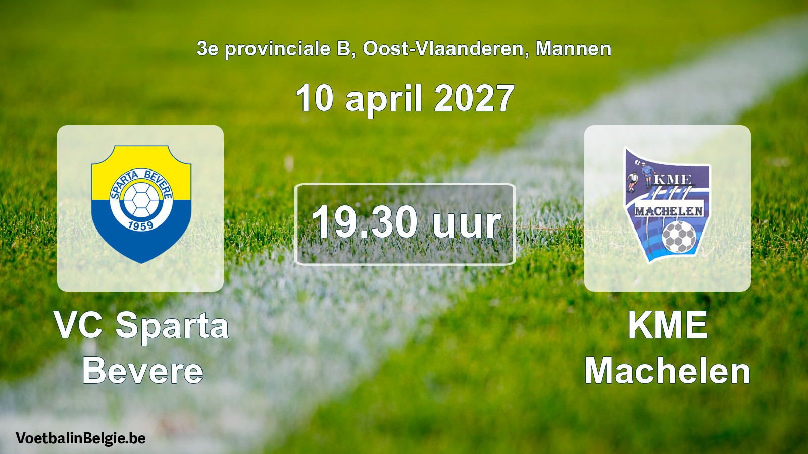 Geplande wedstrijd mannenvoetbal: VC Sparta Bevere - KME Machelen (10 april 2027)