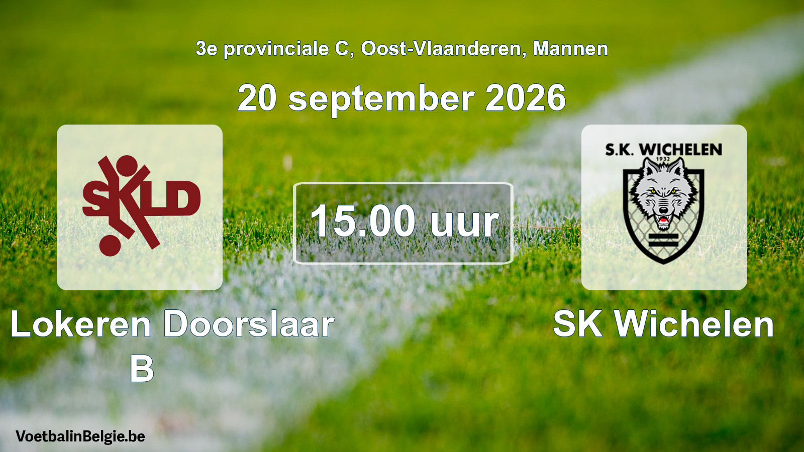Geplande wedstrijd mannenvoetbal: SK Lokeren Doorslaar B - SK Wichelen (20 september 2026)