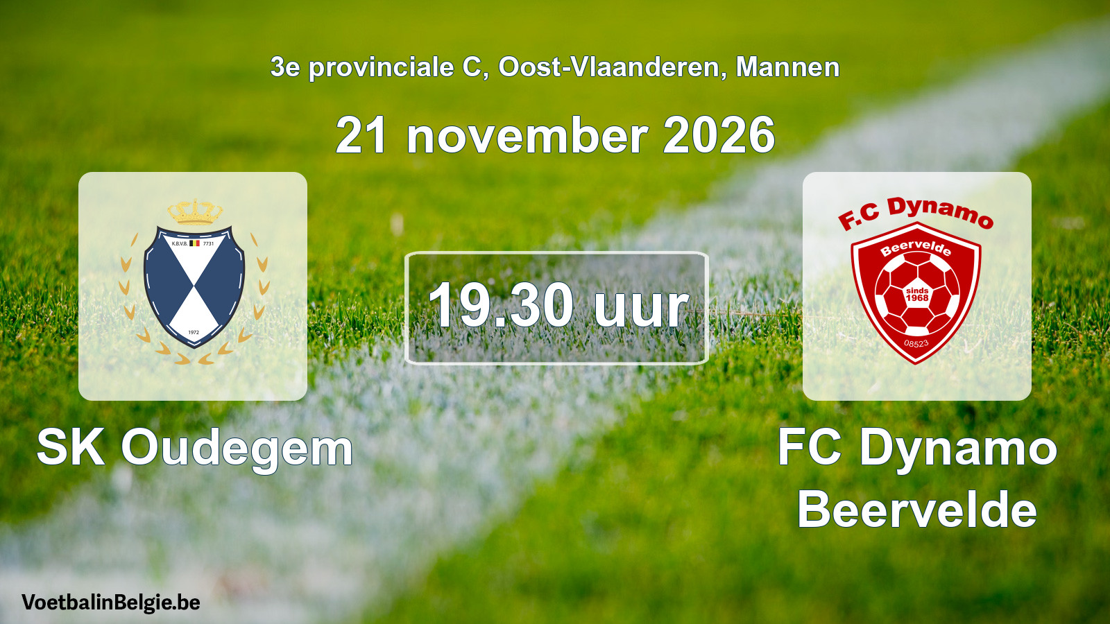 Geplande wedstrijd mannenvoetbal: SK Oudegem - FC Dynamo Beervelde (21 november 2026)