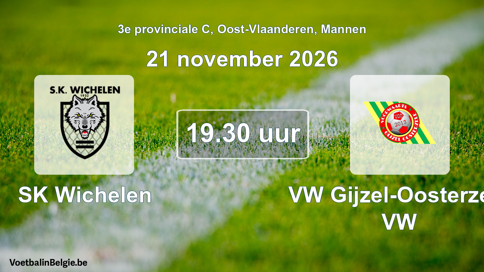 Geplande wedstrijd mannenvoetbal: SK Wichelen - VW Gijzel-Oosterzele VW (21 november 2026)