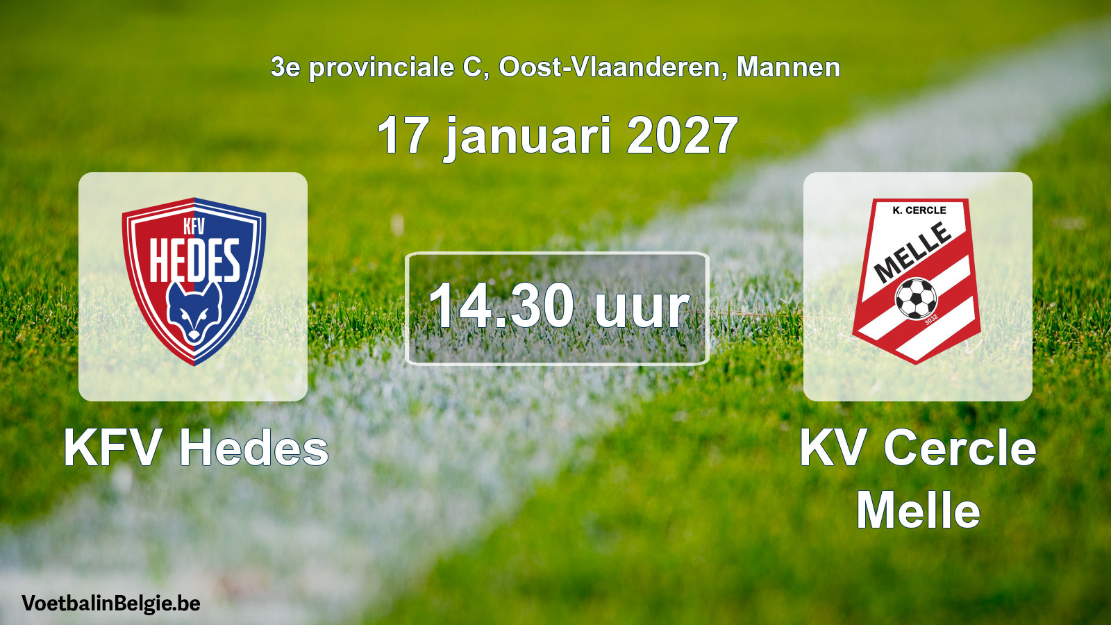 Geplantes Spiel männer-Fußball: KFV Hedes - KV Cercle Melle (17 Januar 2027)