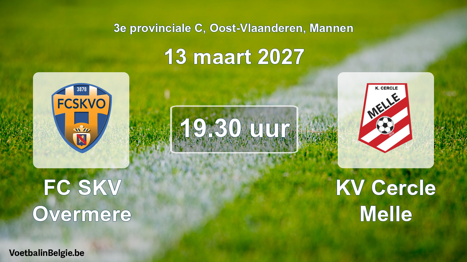 Geplande wedstrijd mannenvoetbal: FC SKV Overmere - KV Cercle Melle (13 maart 2027)