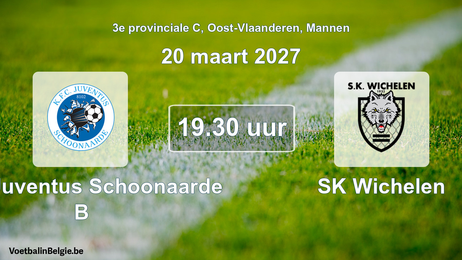 Geplande wedstrijd mannenvoetbal: KFC Juventus Schoonaarde B - SK Wichelen (20 maart 2027)