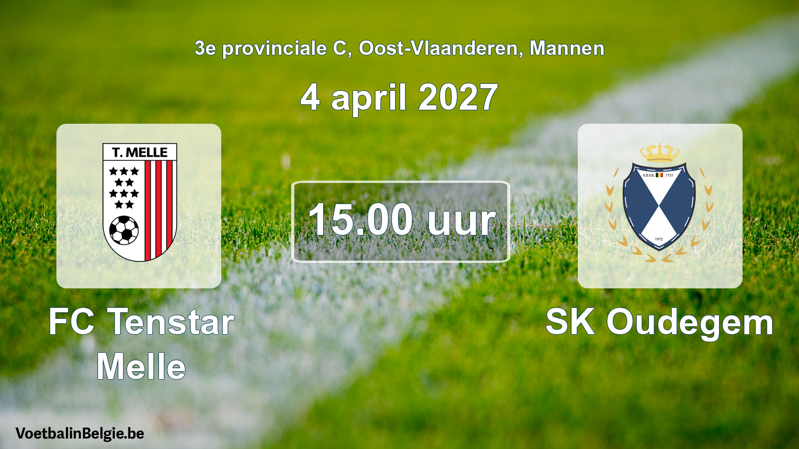 Geplande wedstrijd mannenvoetbal: FC Tenstar Melle - SK Oudegem (4 april 2027)