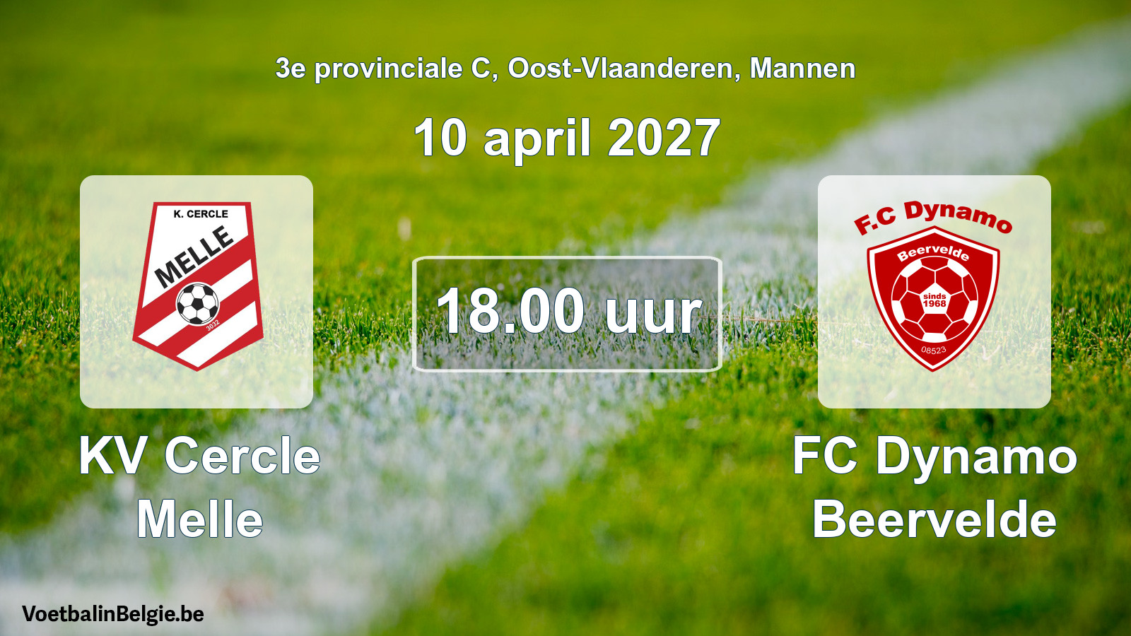Geplande wedstrijd mannenvoetbal: KV Cercle Melle - FC Dynamo Beervelde (10 april 2027)