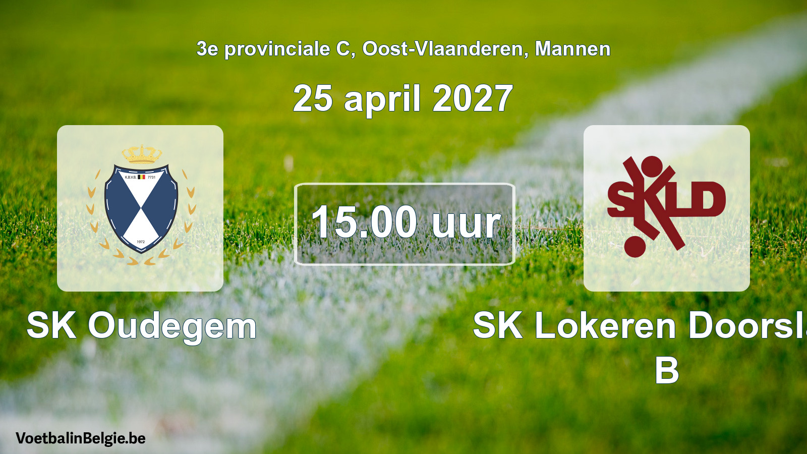 Geplande wedstrijd mannenvoetbal: SK Oudegem - SK Lokeren Doorslaar B (25 april 2027)