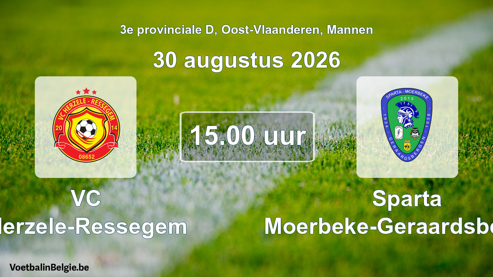 Geplande wedstrijd mannenvoetbal: VC Herzele-Ressegem - Sparta Moerbeke-Geraardsbergen (30 augustus 2026)