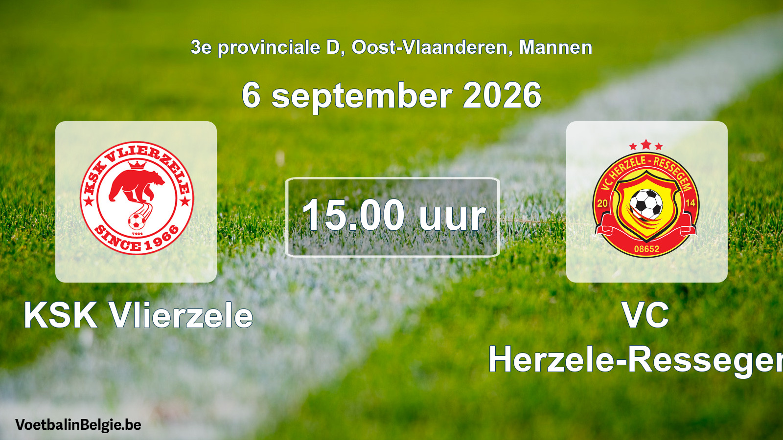 Geplande wedstrijd mannenvoetbal: KSK Vlierzele - VC Herzele-Ressegem (6 september 2026)