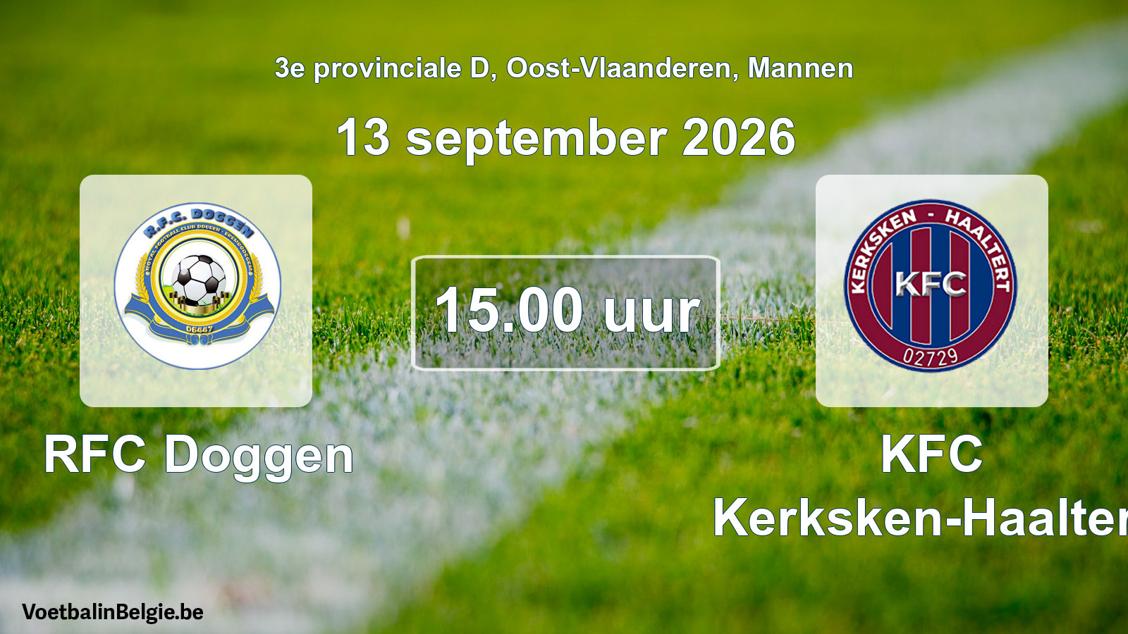 Geplande wedstrijd mannenvoetbal: RFC Doggen - KFC Kerksken-Haaltert (13 september 2026)