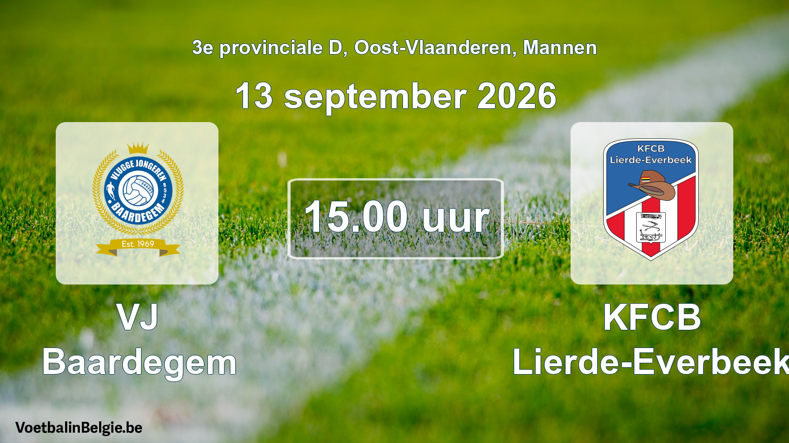 Geplande wedstrijd mannenvoetbal: VJ Baardegem - KFCB Lierde-Everbeek (13 september 2026)