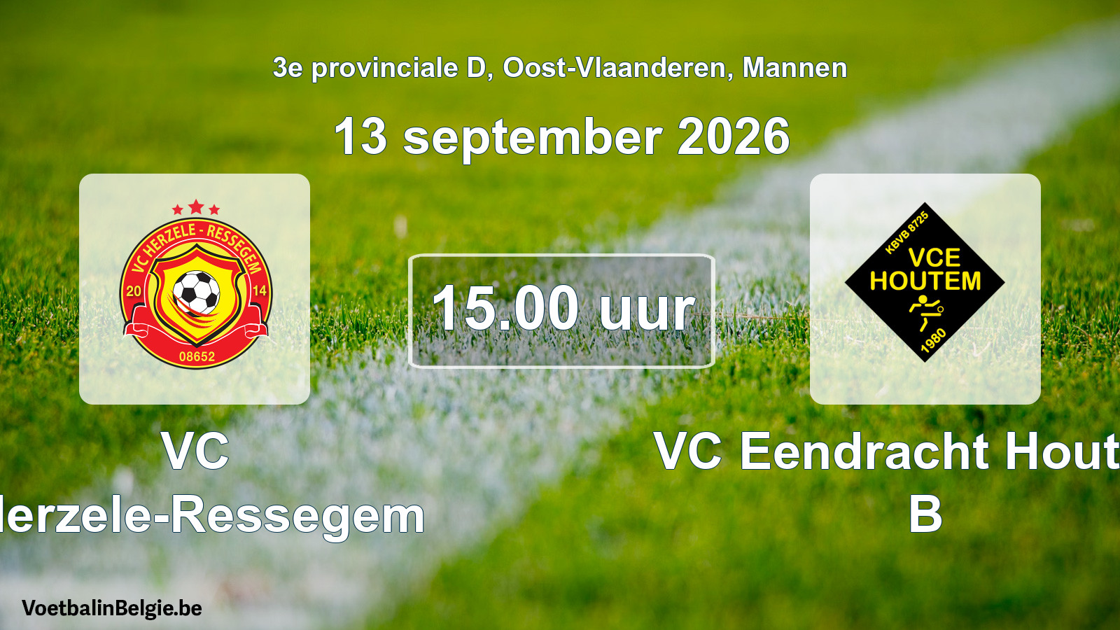 Geplande wedstrijd mannenvoetbal: VC Herzele-Ressegem - VC Eendracht Houtem B (13 september 2026)