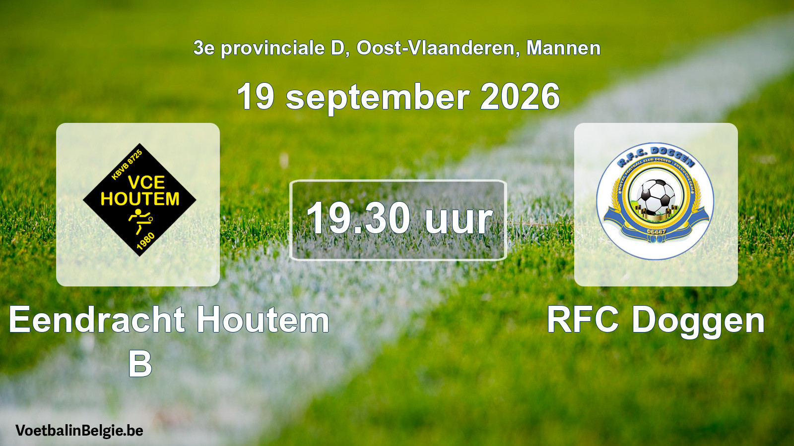 Geplande wedstrijd mannenvoetbal: VC Eendracht Houtem B - RFC Doggen (19 september 2026)