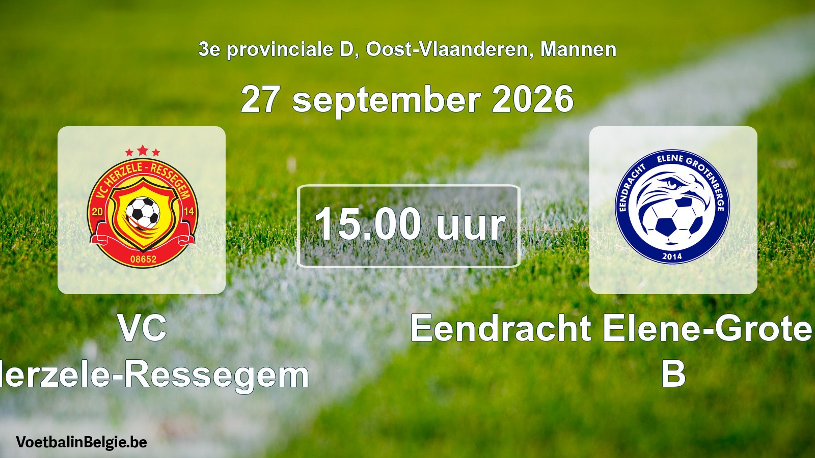 Geplande wedstrijd mannenvoetbal: VC Herzele-Ressegem - Eendracht Elene-Grotenberge B (27 september 2026)