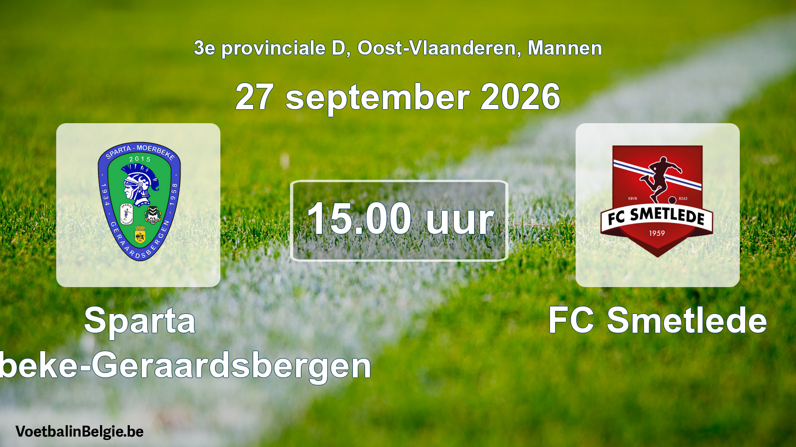 Geplande wedstrijd mannenvoetbal: Sparta Moerbeke-Geraardsbergen - FC Smetlede (27 september 2026)