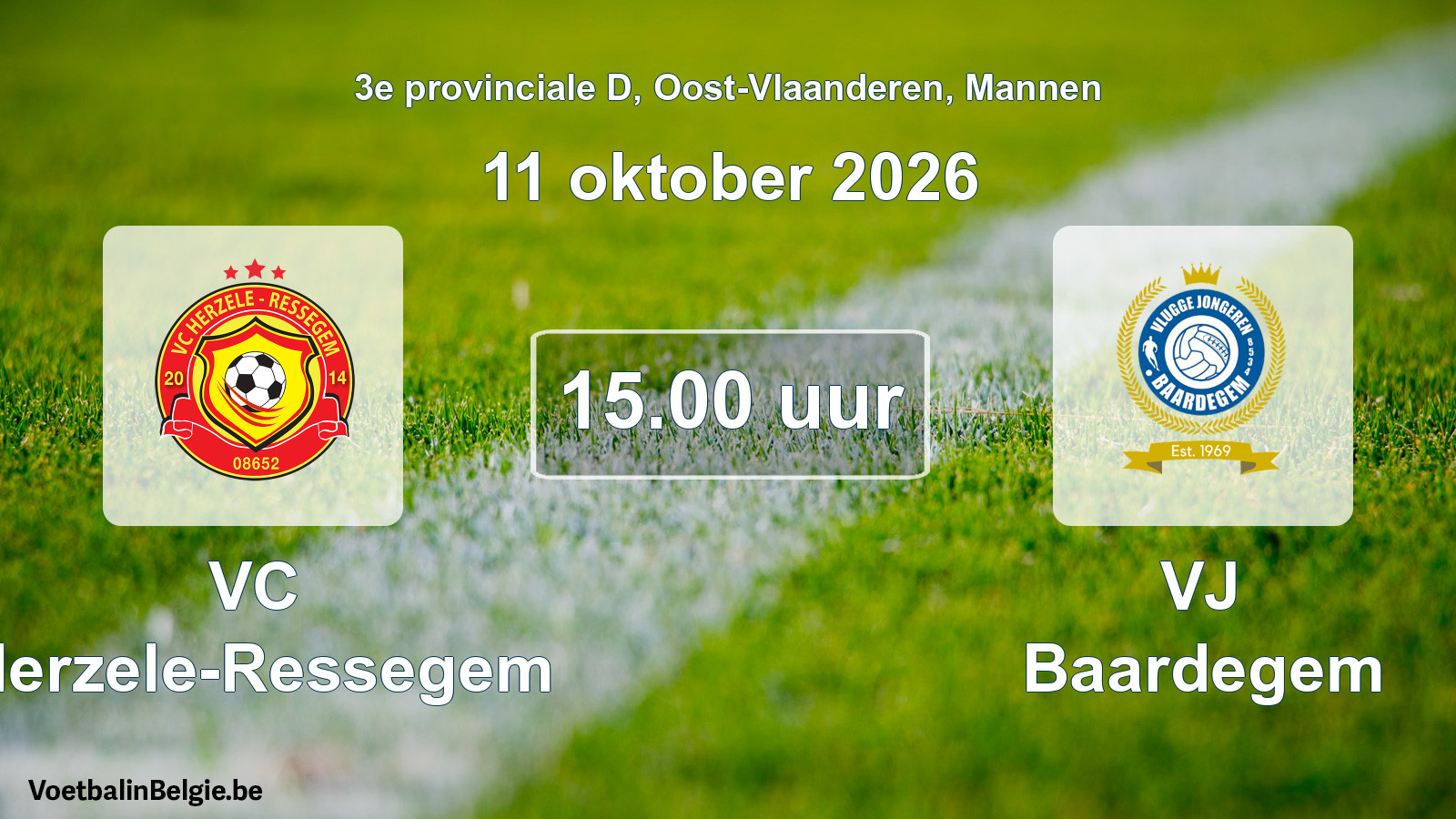 Geplande wedstrijd mannenvoetbal: VC Herzele-Ressegem - VJ Baardegem (11 oktober 2026)