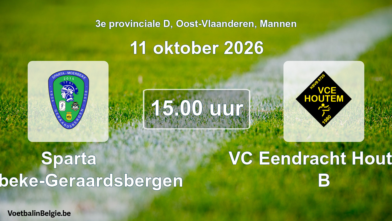 Geplande wedstrijd mannenvoetbal: Sparta Moerbeke-Geraardsbergen - VC Eendracht Houtem B (11 oktober 2026)